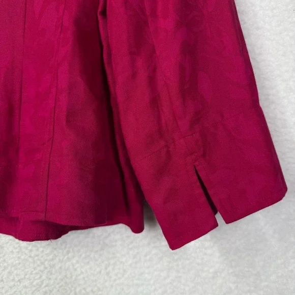 Jones Wear Jacket Womens 16 Pink Linen Cotton Floral Jacquard Blazer‎ Career - Picture 14 of 16